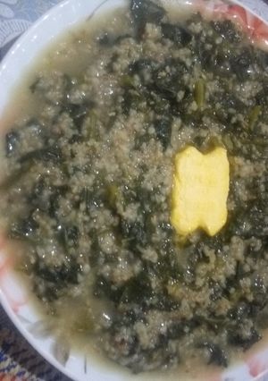 صورة لوصفة دشيشا بالزبدة و الخبيز