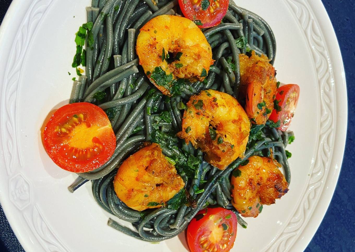 Spaghetti crevettes