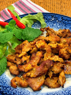 Hình của món Thịt Nạc Dăm Heo Nướng Riềng Sả.