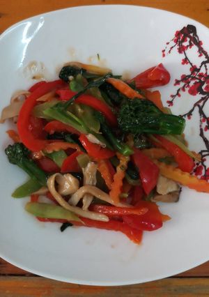 Hình của món Rau củ xào chay.