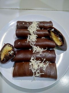 Foto resep Dadar gulung coklat pisang meses