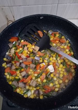 Foto resep Oseng Ikan asin jagung manis