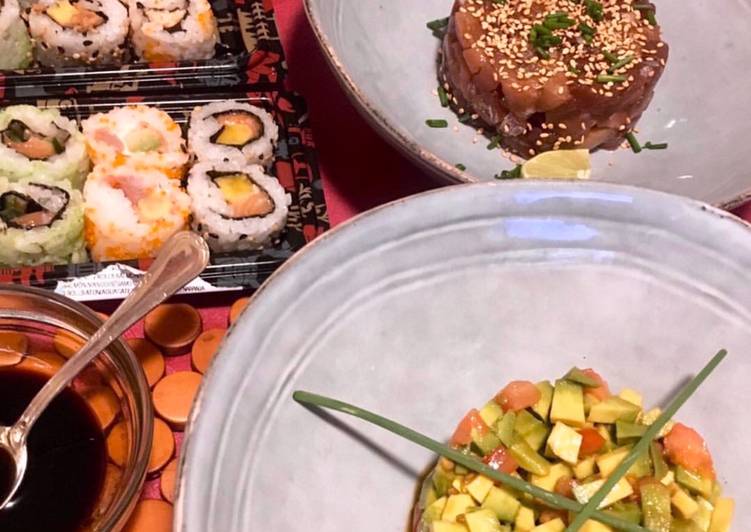 Tartar de aguacate y tartar de atún rojo de almadraba