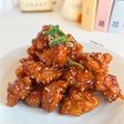 Crispy Korean Chicken Popcorn with Honey Sesame Sauce