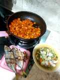 Menu Harian sederhana (kentang balado, ikan kembung, sayur)