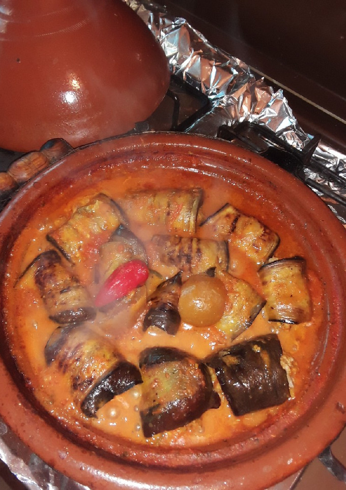 صورة لوصفة دنجال او باذنجان معمر بالكفتة