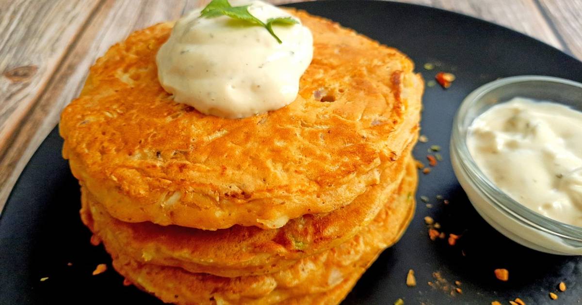 Spicy Cabbage Pancakes Recipe by Madhu Bindra Cookpad