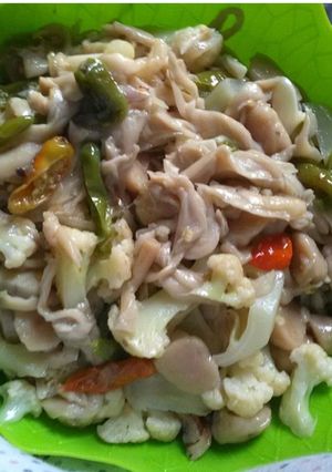 Foto resep Tumis Jamur Tiram Brokoli Mix Pentol Ayam