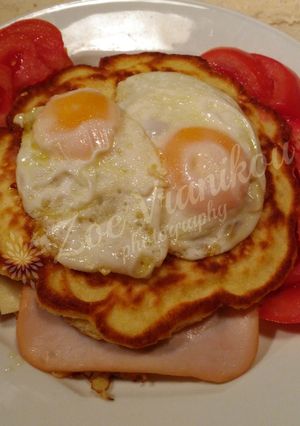 Φωτογραφία της συνταγής Pancakes αλμυρά με ζαμπόν, τυρί, αυγά
