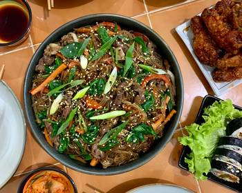 Ready to Serve Japchae Stirfried Korean glass noodles Home Style