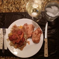 A picture of Easy Chicken with Apples and Sausage.