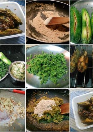 A picture of Kairi / Raw Mango Masala Stuffed Karele.