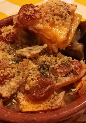 Foto di Parmigiana di zucca light con scamorza e funghi