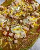 Pizza brócoli, pavo y quesos muy fácil