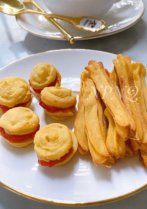 Hình của món Macaron & stick khoai lang.