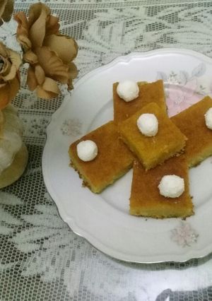 صورة لوصفة بسبوسة بالقشطة ❤❤