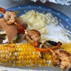 A picture of Grilled shrimp skewers.