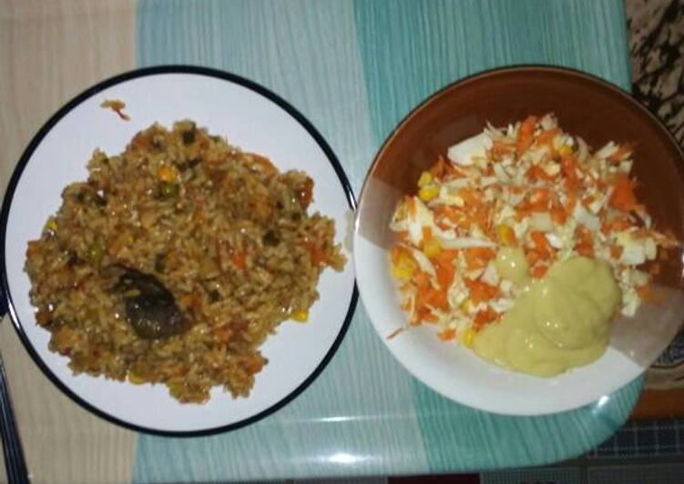 Recipe of Quick Fried rice with salad