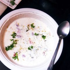 Peanuts masala raita A picture of Peanuts masala raita.