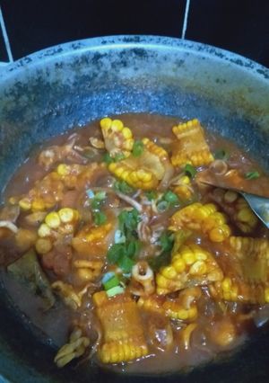 Foto resep Cumi udang saus padang