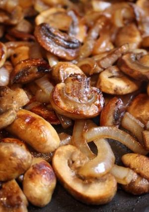 A picture of Cooking Basics: How To Get A Beautiful Brown Crust On Mushrooms.