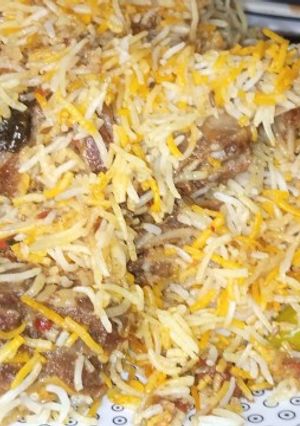 A picture of Beef Biryani.