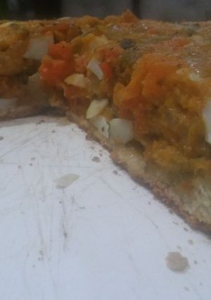 Una foto de Tarta de zapallo, zanahoria y huevos