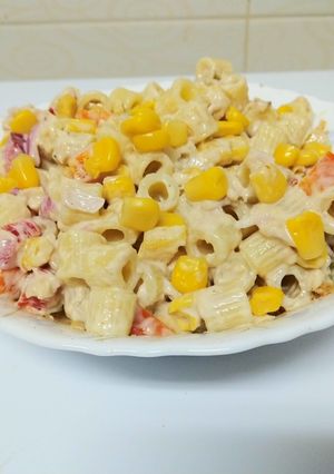 صورة لوصفة سلطه التونه بالباستا 🍴😋