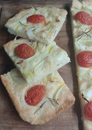 Una foto de Focaccia con harina leudante