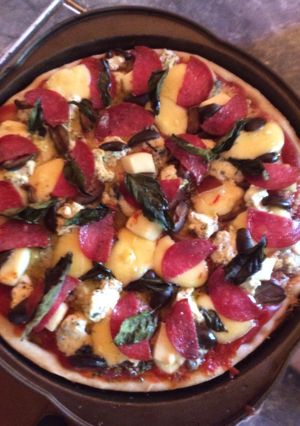 Una foto de Pizza de varios quesos, para iniciar el año