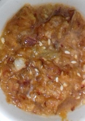 A picture of Kacher Onion Chutney.