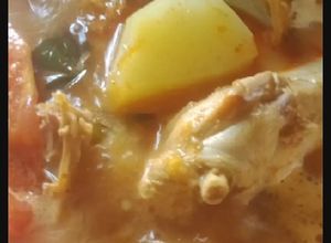 Gambar Kari Ayam Kentang + Gajus (Tanpa Santan, Tanpa Air Asam Jawa)