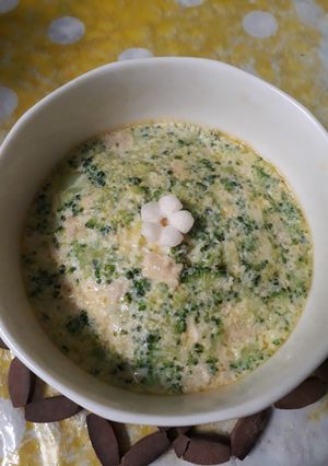 Foto resep Telur Kukus with Brokoli Tempe (18 month)