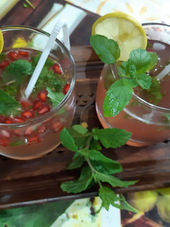 A picture of Pomegranate mojito mocktail.