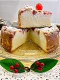 Pastel de requesón y fresas al aroma de ron