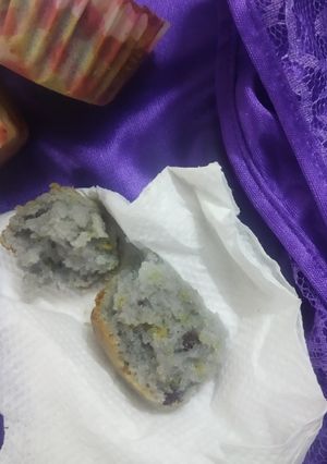 A picture of Blackcurrant wheat cup cake super moist.