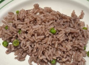 Una foto de Arroz con caldo de frijol