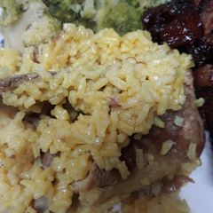 A picture of Country Style Ribs and Rice.
