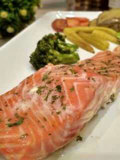 Foto resep Salmon with vegetable