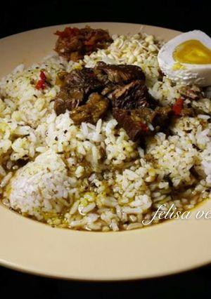 Foto resep Nasi rawon daging enak
