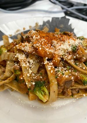 Foto resep Green Fettuccine Bolognese