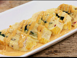Pechugas rellenas de espinacas en salsa de parmesano con chipotl