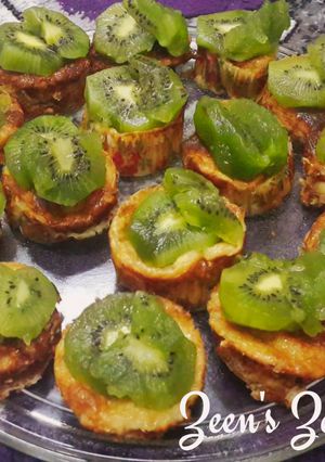 A picture of Baked Mini Kiwi Cheesecake Cups.