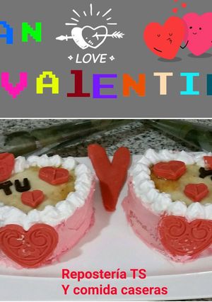 Una foto de Tartas de corazón con crema pastelera y merengue