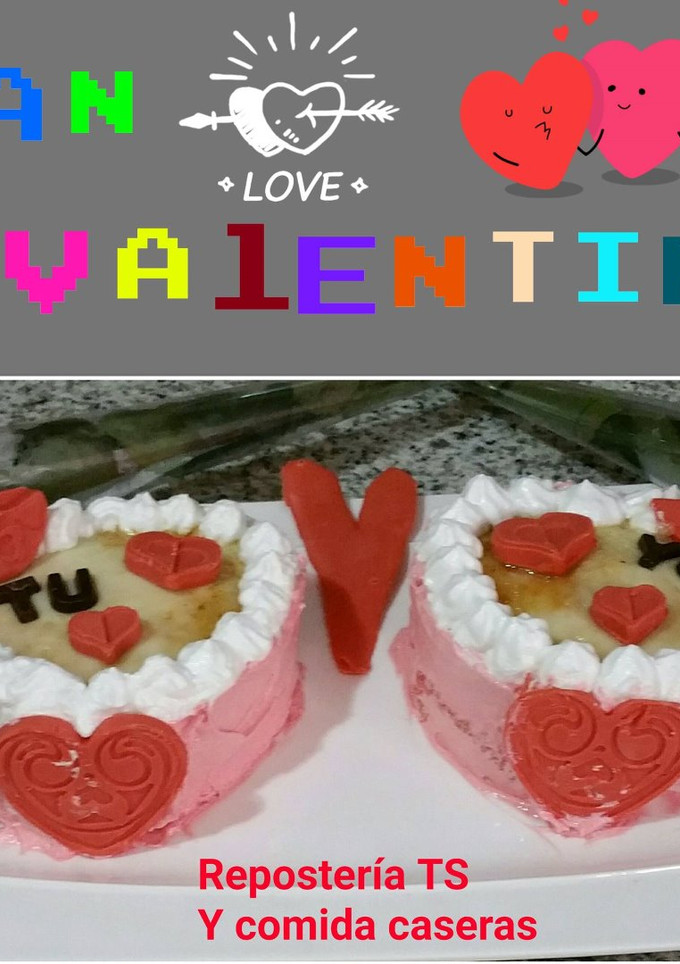 Una foto de Tartas de corazón con crema pastelera y merengue