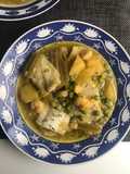 Abadejo guisadito con verduras y azafrán