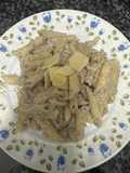 629. Pennes con salsa de cuatro quesos y salsa de trufa (principal pasta)