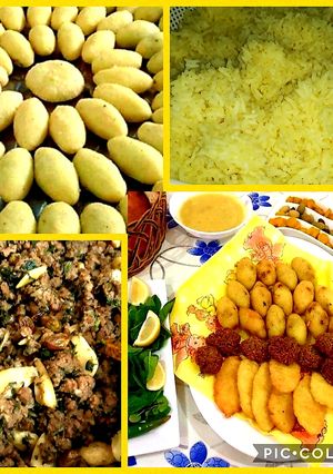A picture of Rice Kibbeh with Boiled Potato.