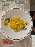 Risotto con zafferano e pancetta affumicata