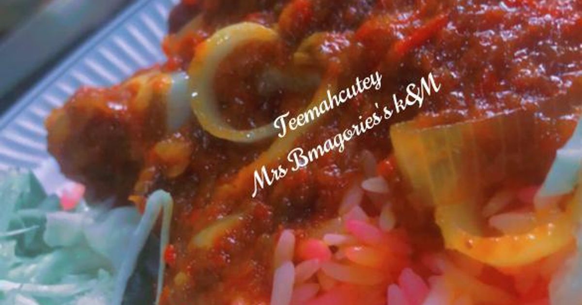 Pink Rice In Cooked Rice Pink Rice With Stew And Veggies Recipe by Teemahcutey - Cookpad